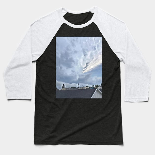 A Soft and Blue Cloud Baseball T-Shirt by PsyCave